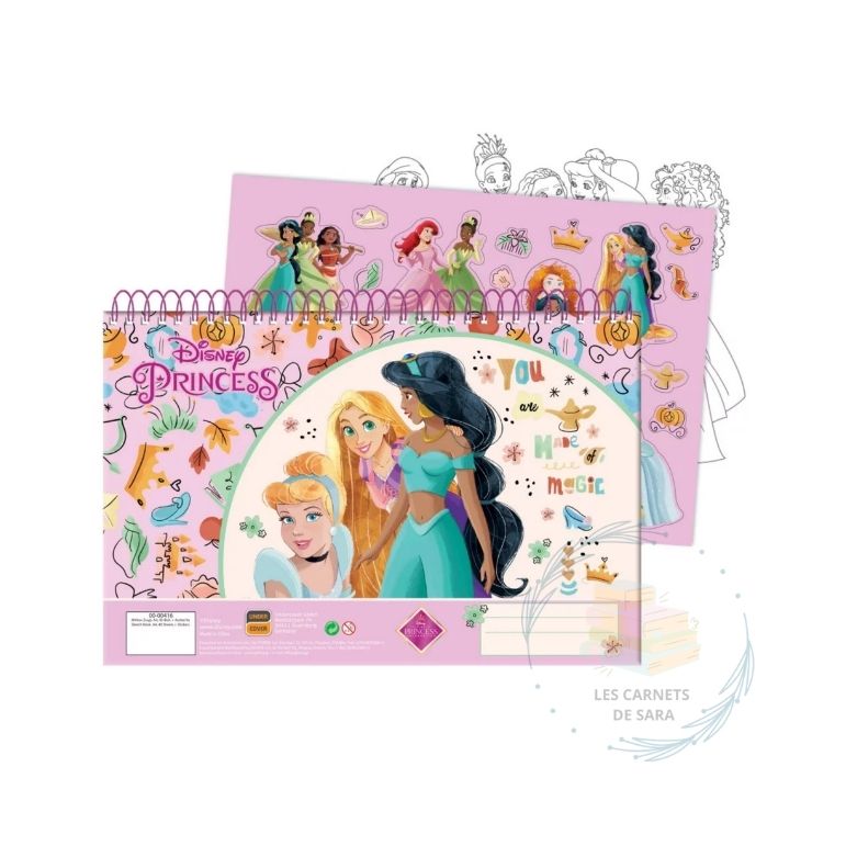 Princesses Disney - Grand cahier de coloriage et de dessin avec stickers