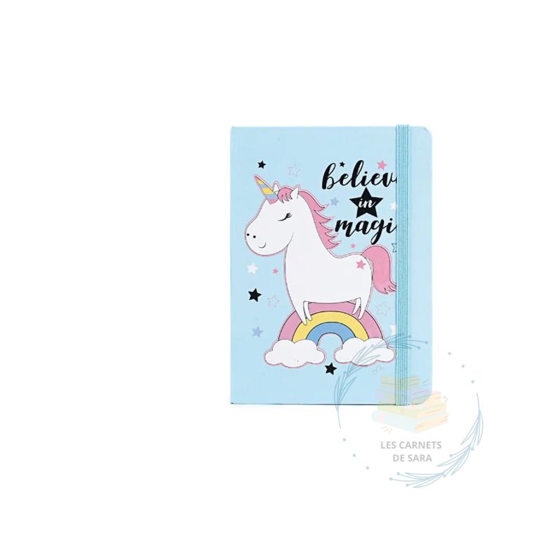 Licorne - Carnet A5 avec élastique