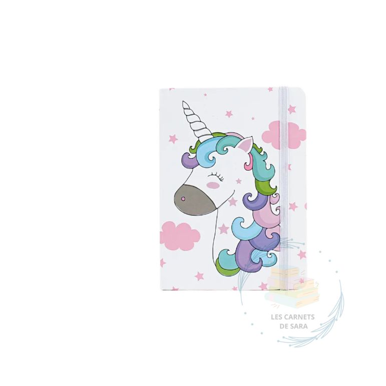 Licorne - Carnet A5 avec élastique
